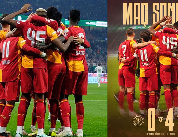 Galatasaraylı futbolcuların Konyaspor maçındaki gol sevinçleri