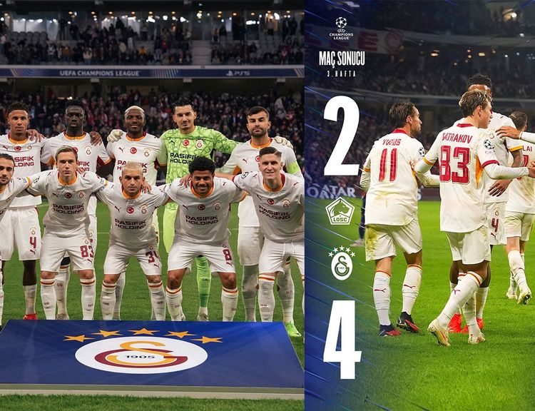 Lille - Galatasaray maçında galibiyeti getiren gollerimizin ardından yaşanan sevinçler