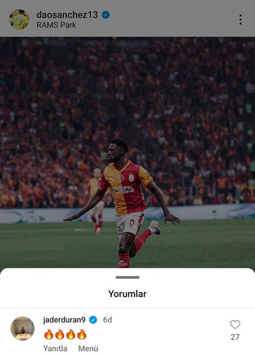 Jhon Duran'dan Davinson Sanchez'e Mesaj