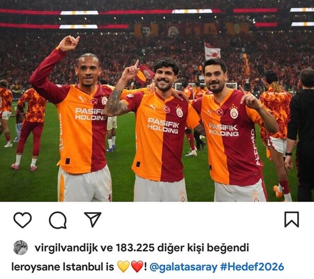 Van Dijk'tan Leroy Sane'nin Derrbi Paylaşımına Beğeni